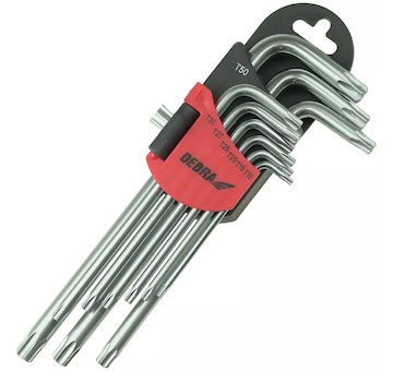 DEDRA 06F221 Klíče Torx dlouhé T10 - T50, sada 9 ks, CRV