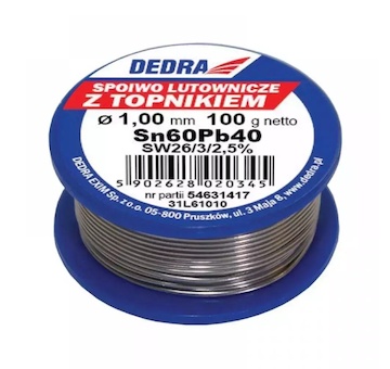 DEDRA 31L61010 Pájecí drát cín 1.0 mm, 100 g, 60 % SN, Pb40Sn61