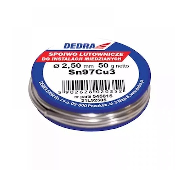 DEDRA 31L92505 Pájecí drát cín 2,5 mm 50 g 97 % SN SN97Cu3