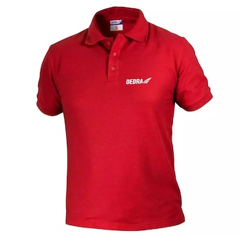 DEDRA BH5PC-S Polo tričko pánské S, červené, 35 % bavlna + 65 % polyester