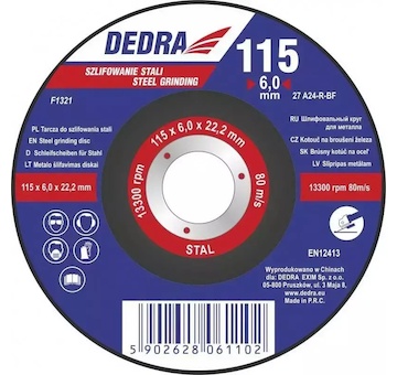 DEDRA F1322 Kotouč na brousící železa 125 x 6,0 x 22.2