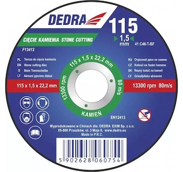 DEDRA F13412 Kotouč na řezání kamene 115 x 1,5 x 22,2