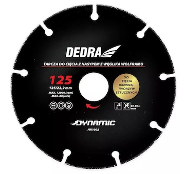 DEDRA HR1002 Kotouč na řezání dřeva, plastů 125 x 22,2 mm