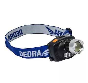 DEDRA L1010 Čelovka 3W CREE LED, nastavení zaostření, infrared, s bateriemi