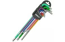 DEDRA 06F225 Klíče Torx extra dlouhé barevné T10 - T50, sada 9 ks, S2