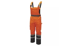 DEDRA BH80SO2-XL Reflexní zateplené kalhoty s laclem vel. XL, oranžové